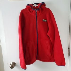 L.L. Bean Solid Red Long Sleeve Zippered Fleece